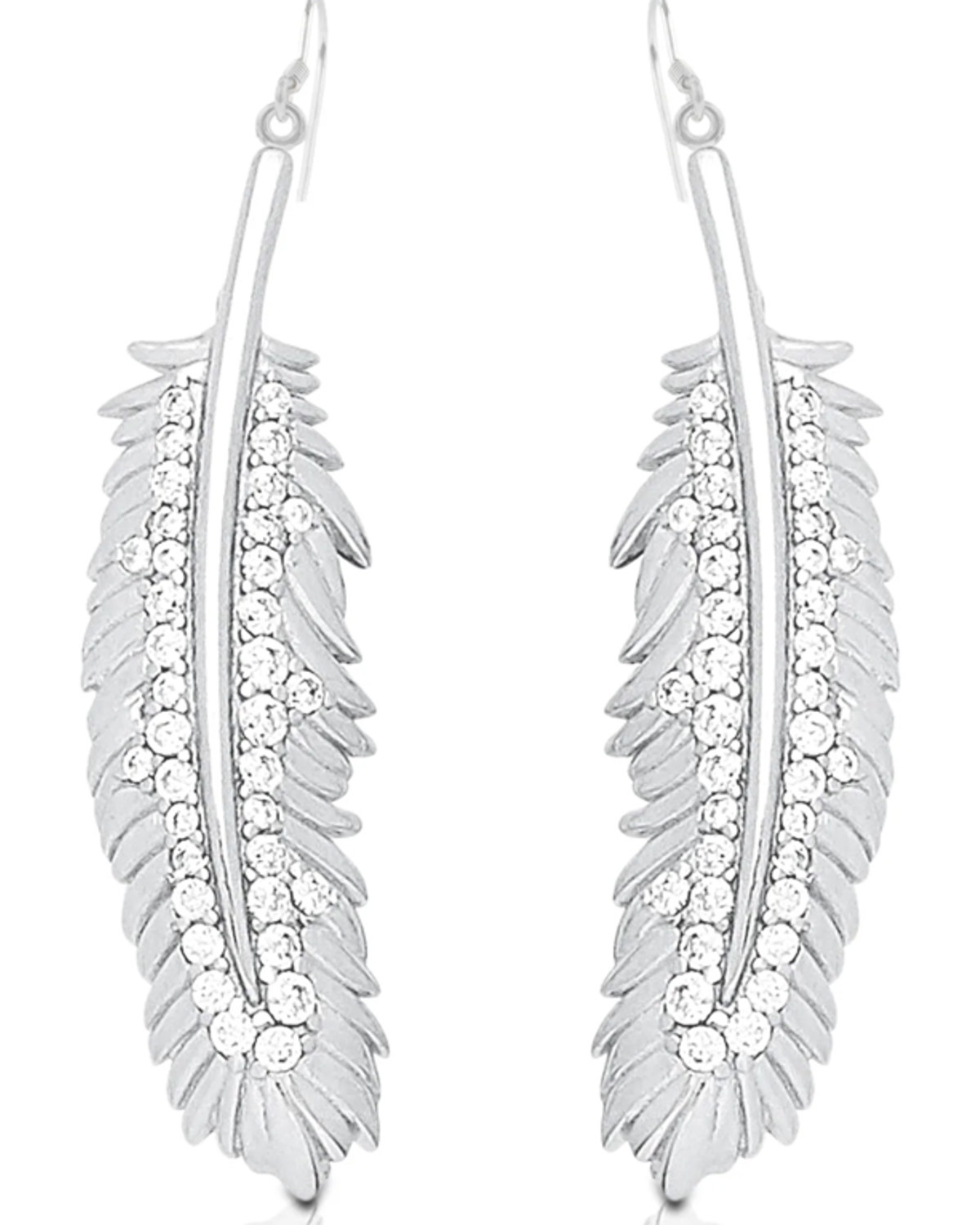 Kelly Herd Women's Silver Feather Dangle Earrings