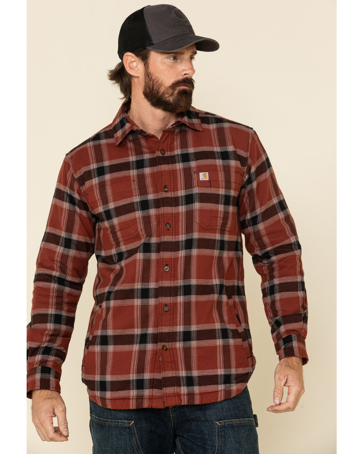 plaid carhartt hat