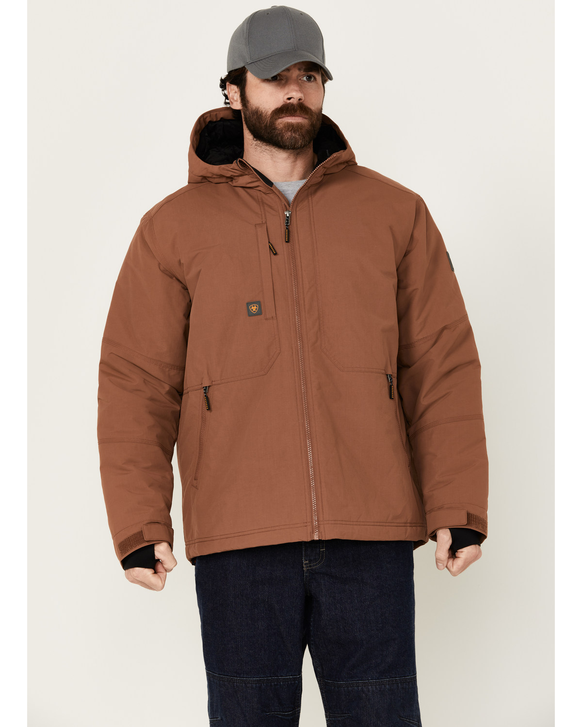 Ariat Men s Field Khaki Rebar MaxMove 2.0 Cordura Snap Front Insulated Work Jacket Pueblo Mall