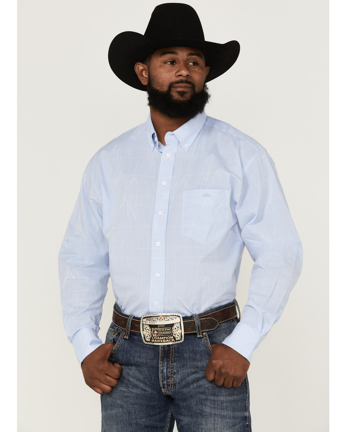 Resistol Men's Bell Solid Long Sleeve Button Down Western Shirt