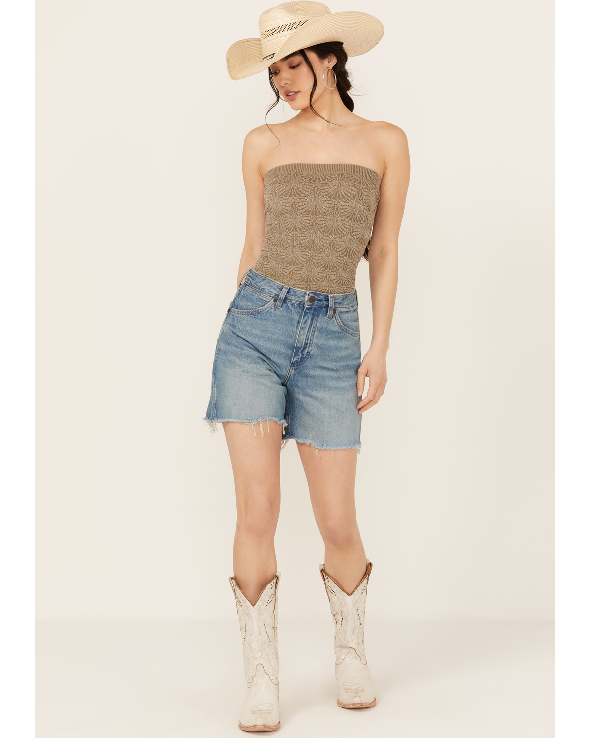 Wrangler high waisted denim shorts best sale