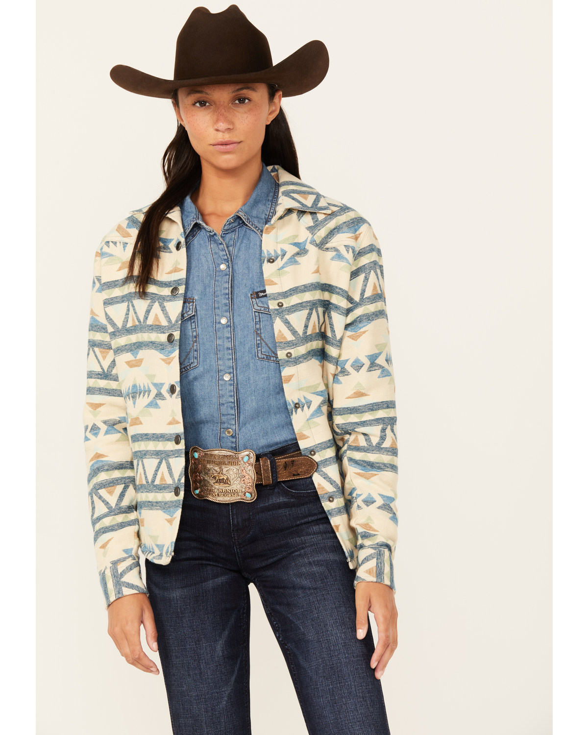 Outback Trading Co Women's Hazel Southwestern Print Long Sleeve Snap Western Shirt