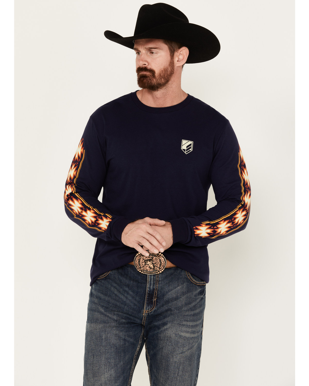 RANK 45® Men's Southwestern Print Long Sleeve Graphic T-Shirt