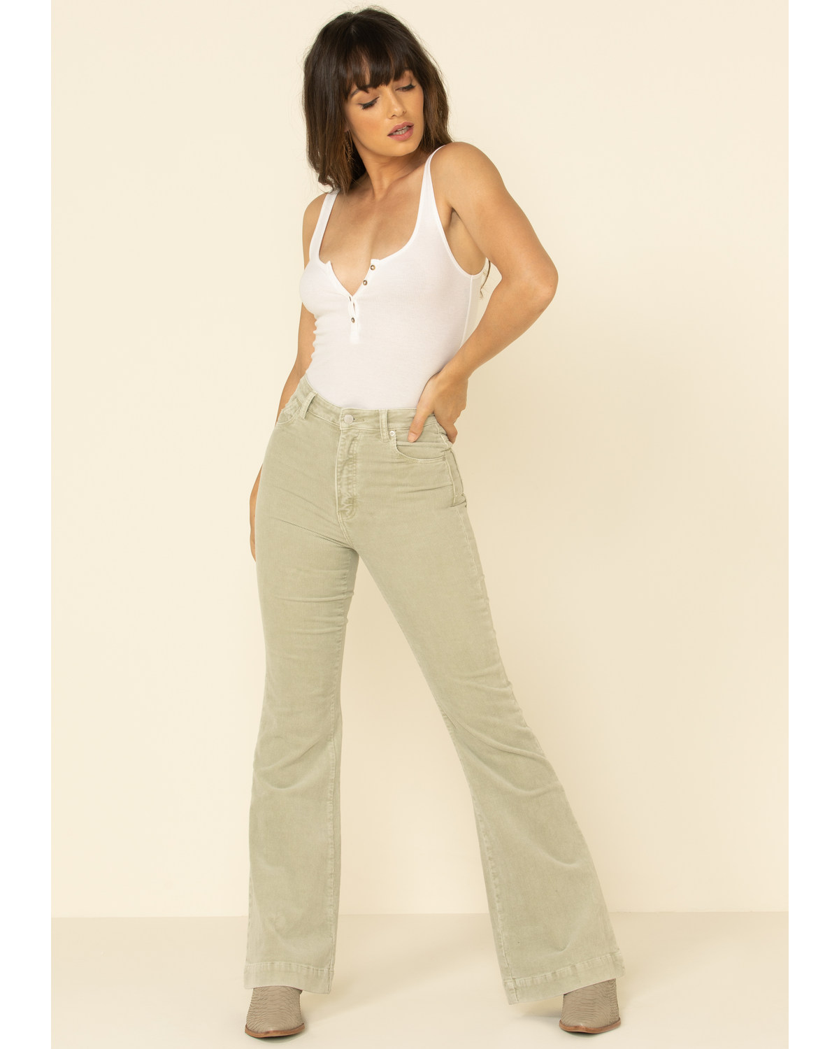 Light green flare jeans Clearance