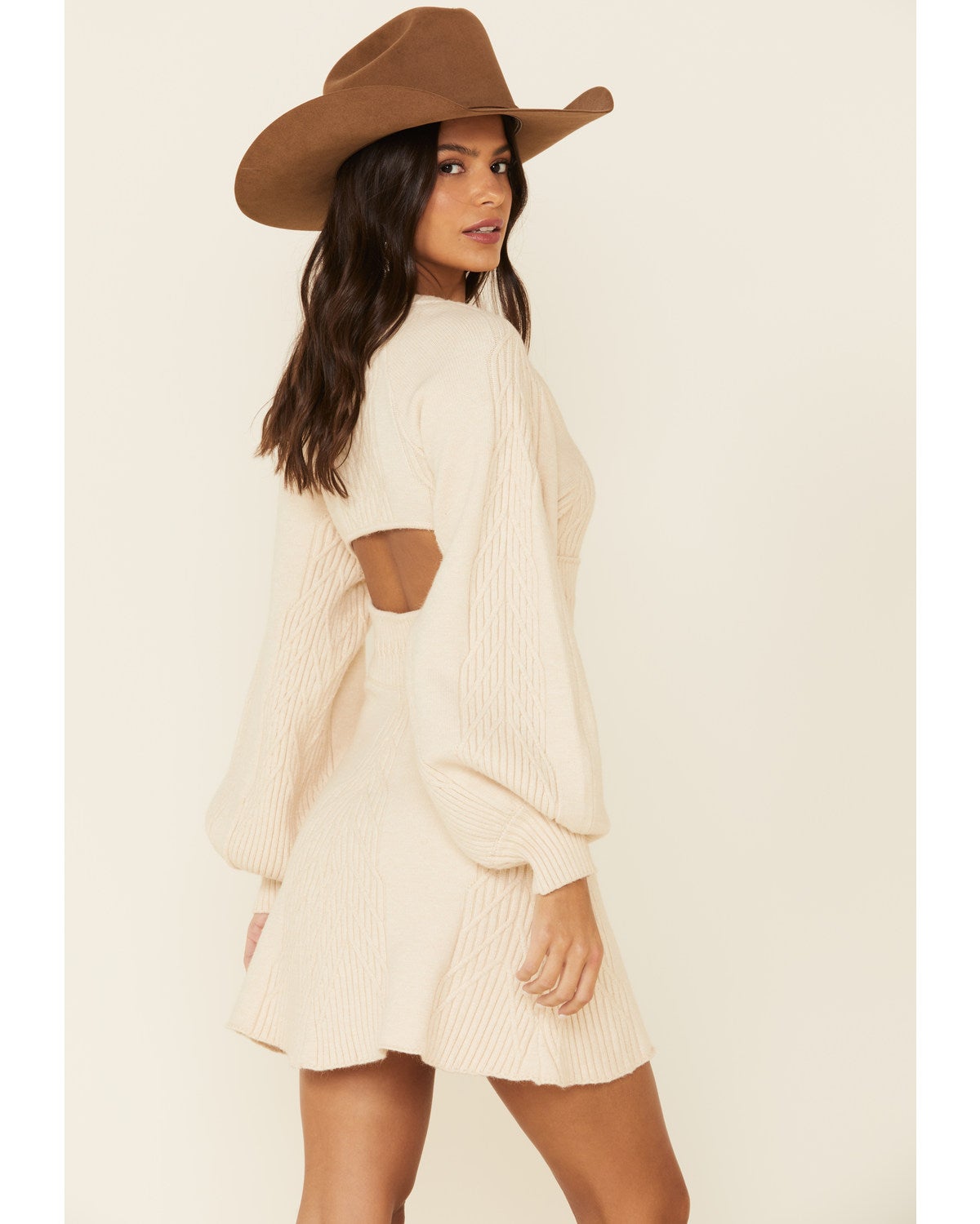 Free People Women's Ivory Emmaline Mini Sweater Dress | Boot Barn