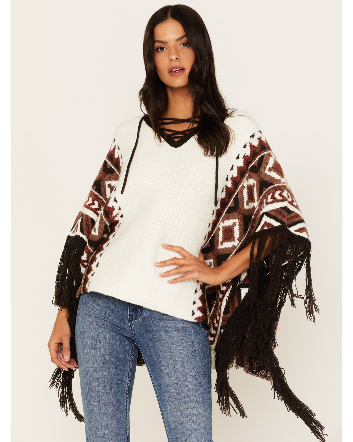 Idyllwind Women's Southwestern Knit Poncho Sweater