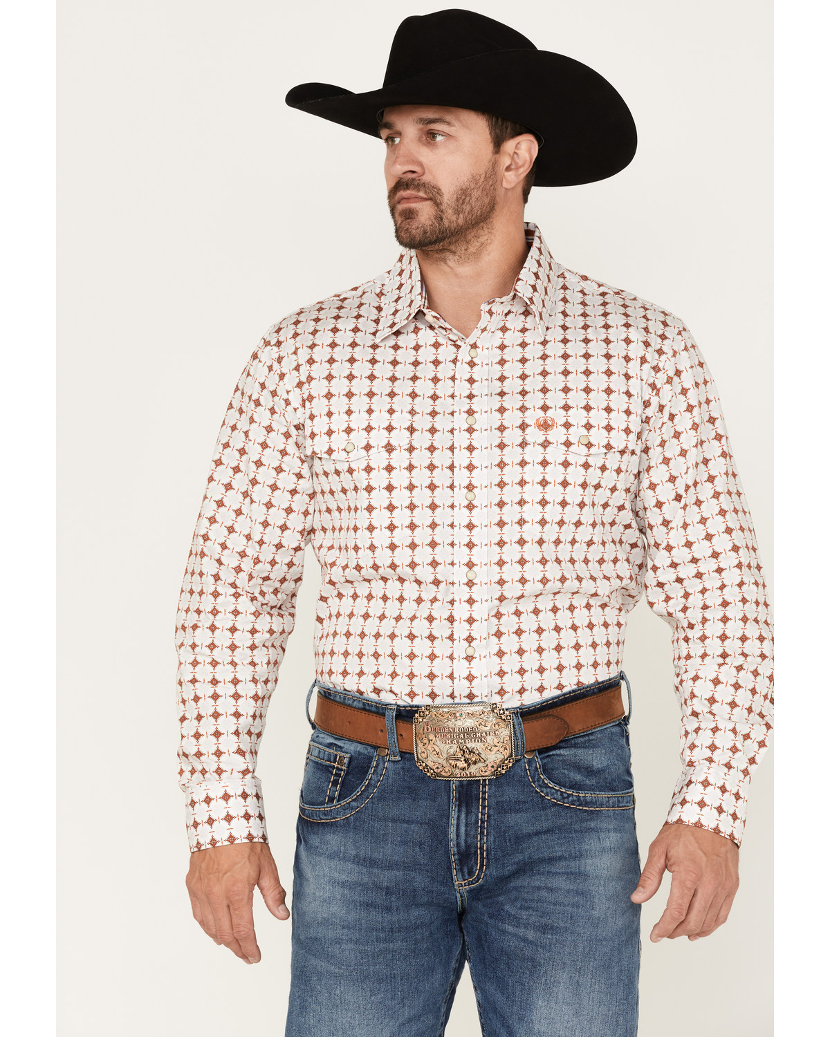 Panhandle Select Men's Southwestern Print Long Sleeve Shirt