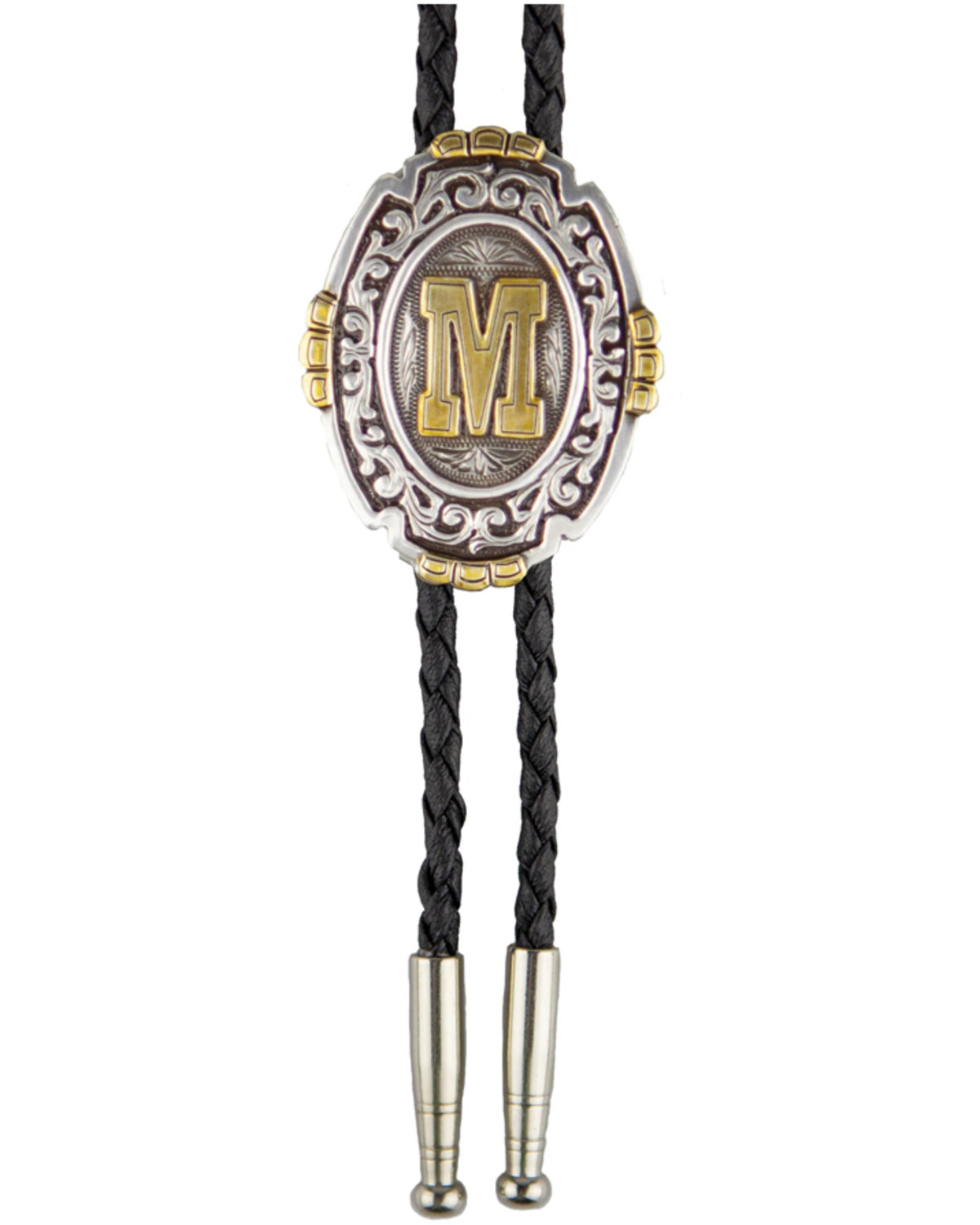 Cody James Men's Antique Silver & Gold Initial Bolo Tie