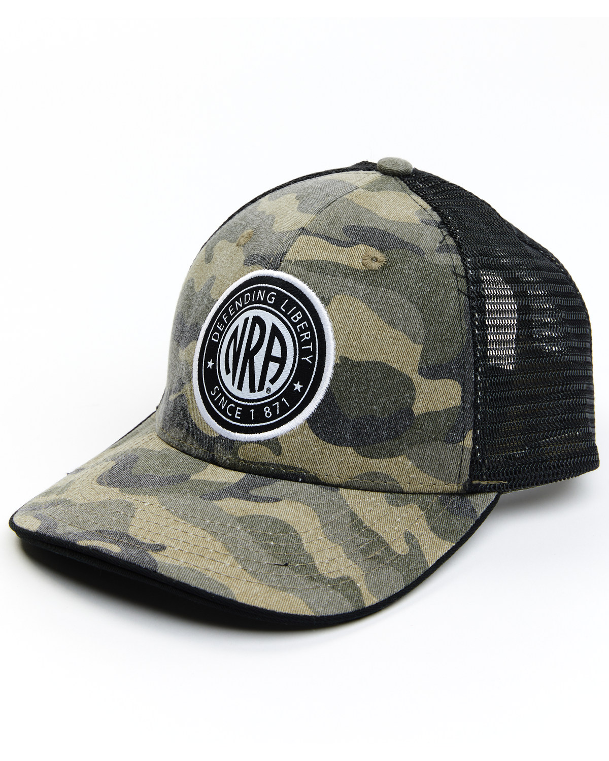 NRA Men's Camo NRA Defending Liberty Patch Mesh Back Cap