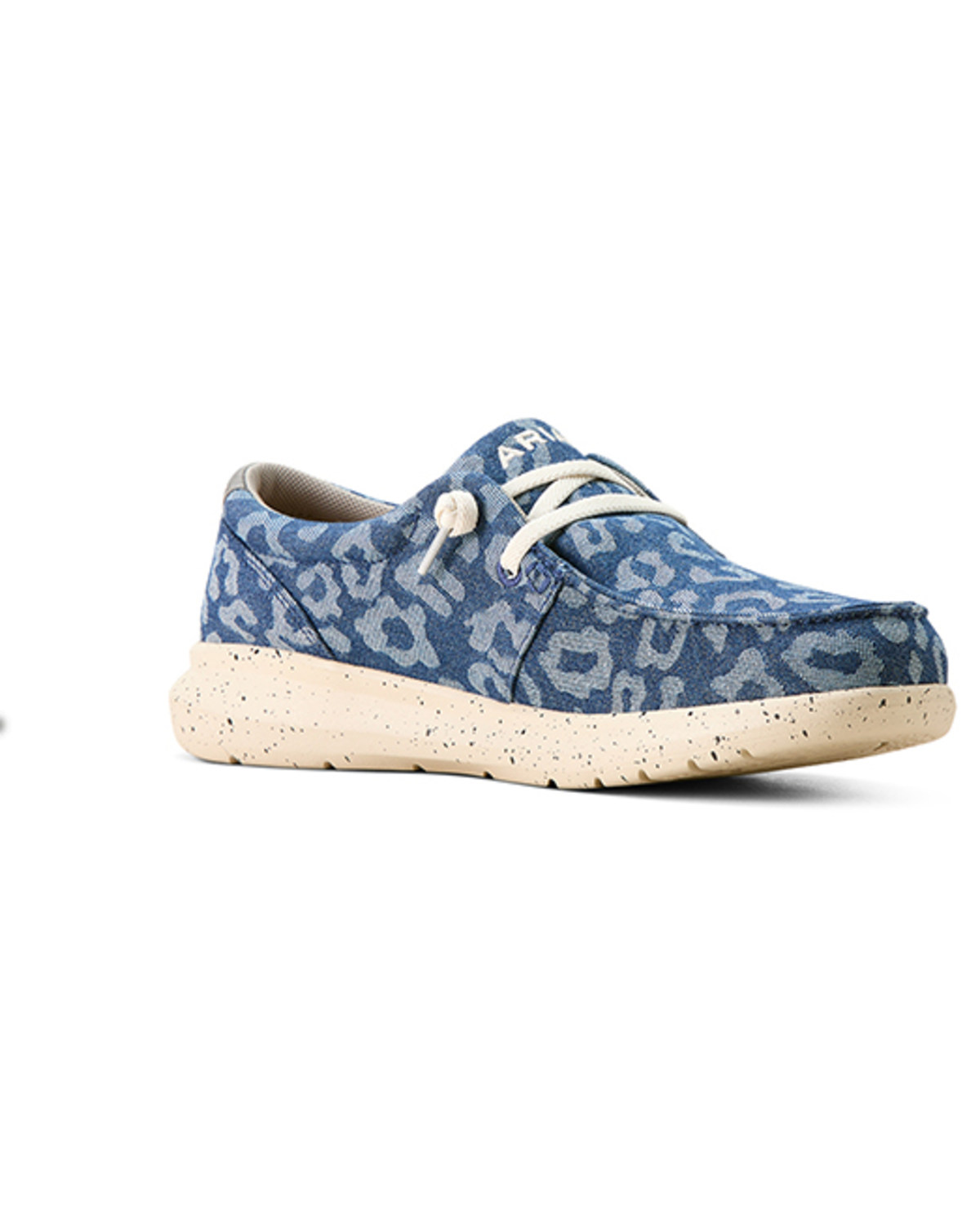 Ariat Women s Hilo Denim Leopard Print Casual Shoes Moc Toe Pueblo Mall