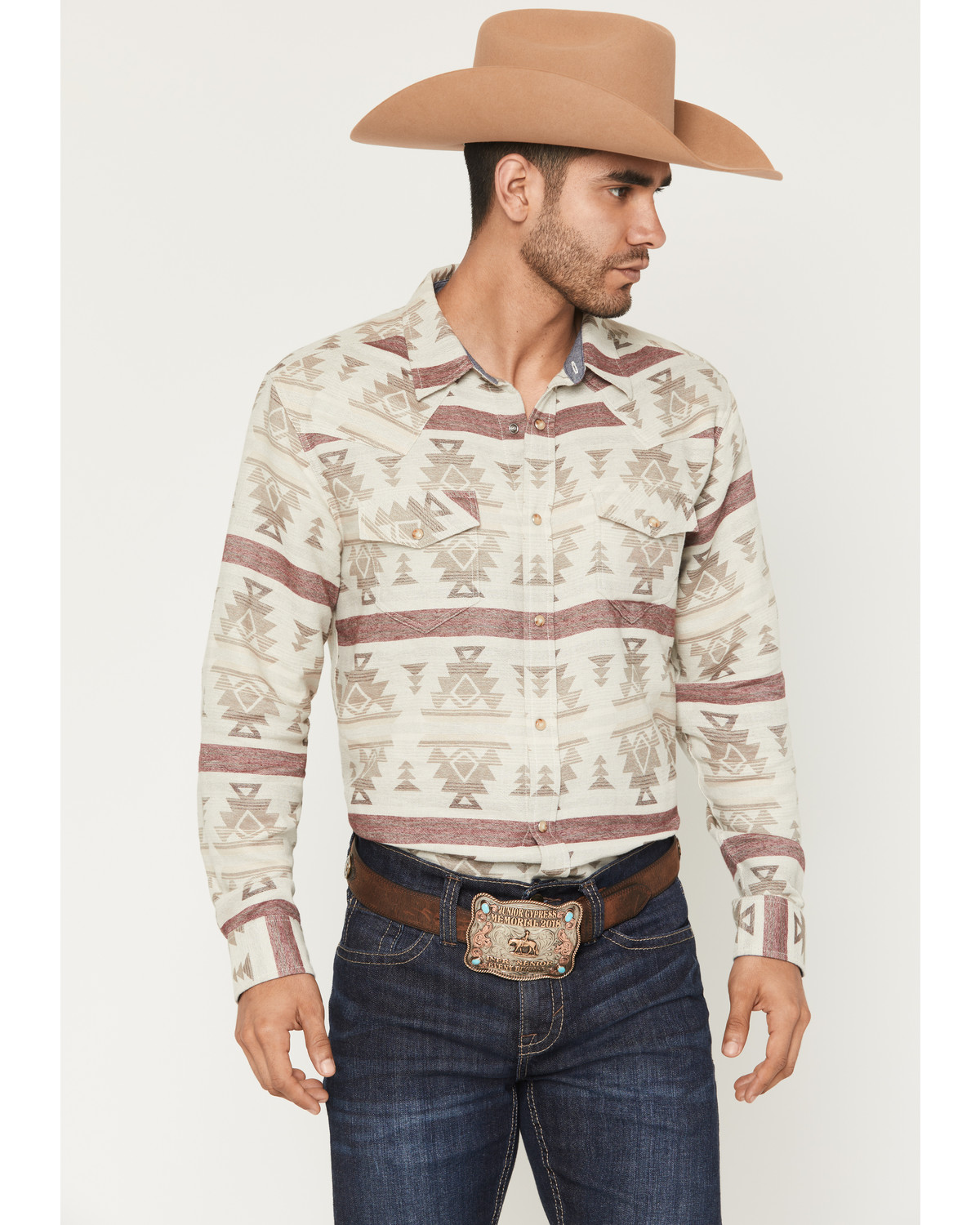 Cody James Men's Sierra Nevada Southwestern Print Long Sleeve Snap Western Shirt