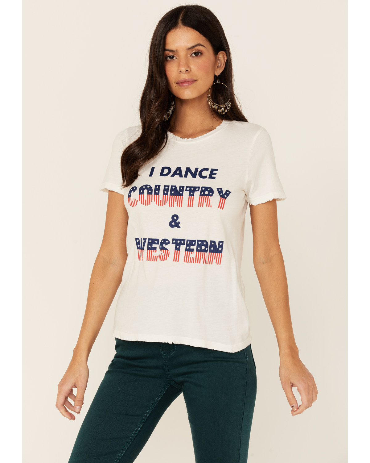 Bandit Women's White I Dance Country & Western Graphic Tee