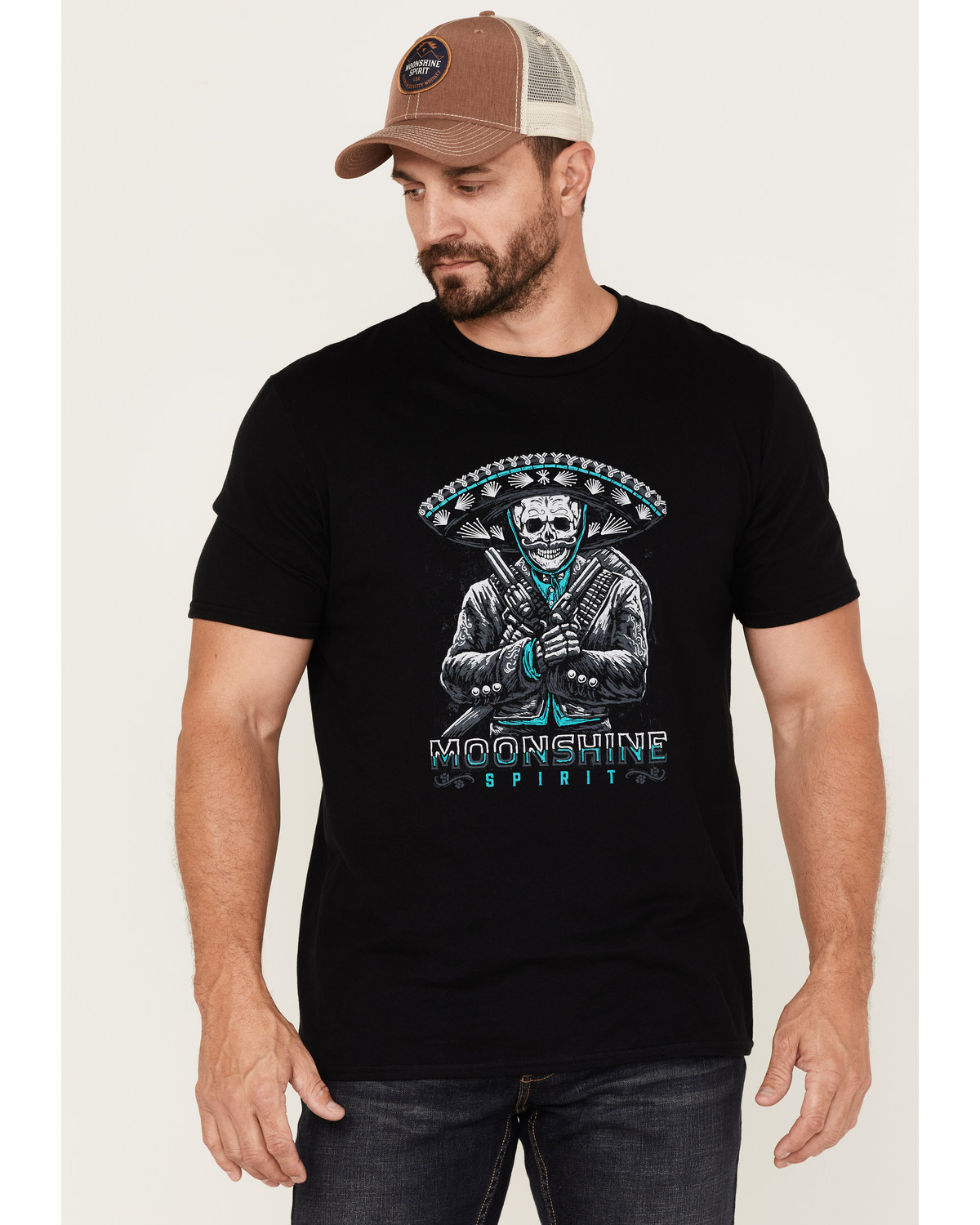 Moonshine Spirit Men's El Mariachi Skull Graphic T-Shirt