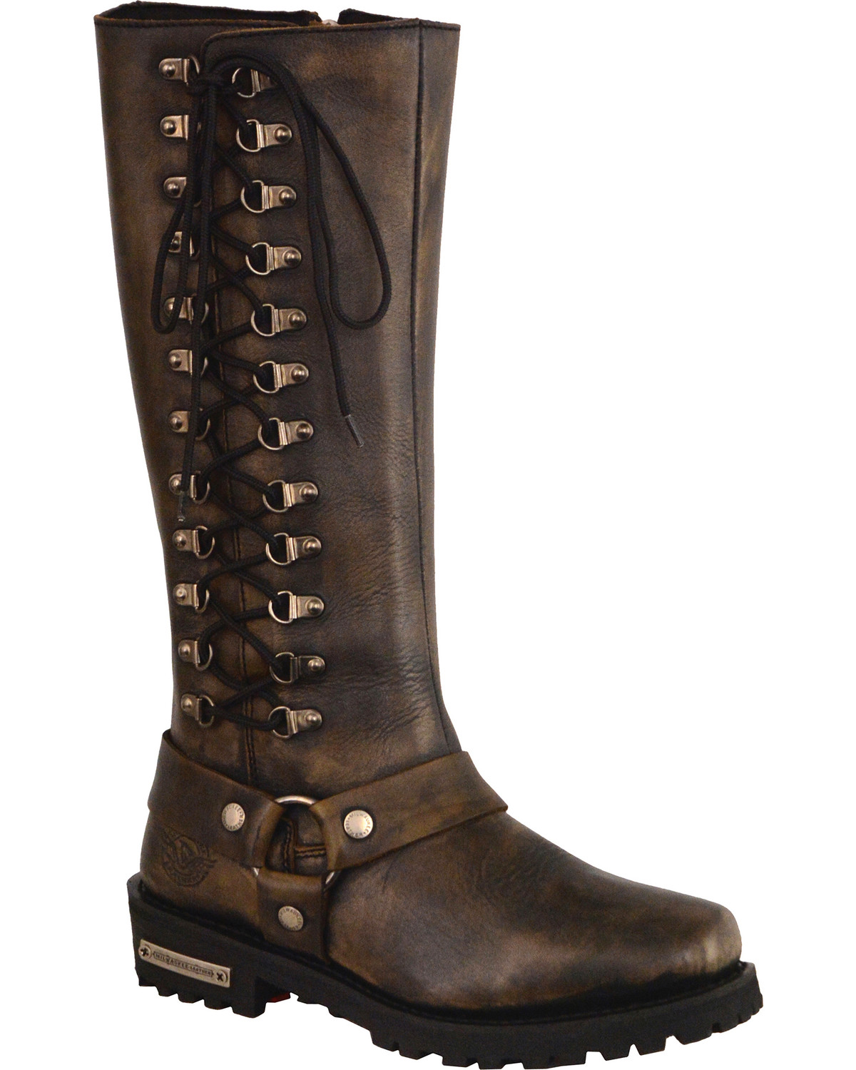 Milwaukee Leather Women&#39;s Black Waterproof 14&quot; Harness Boots - Square Toe | Boot Barn