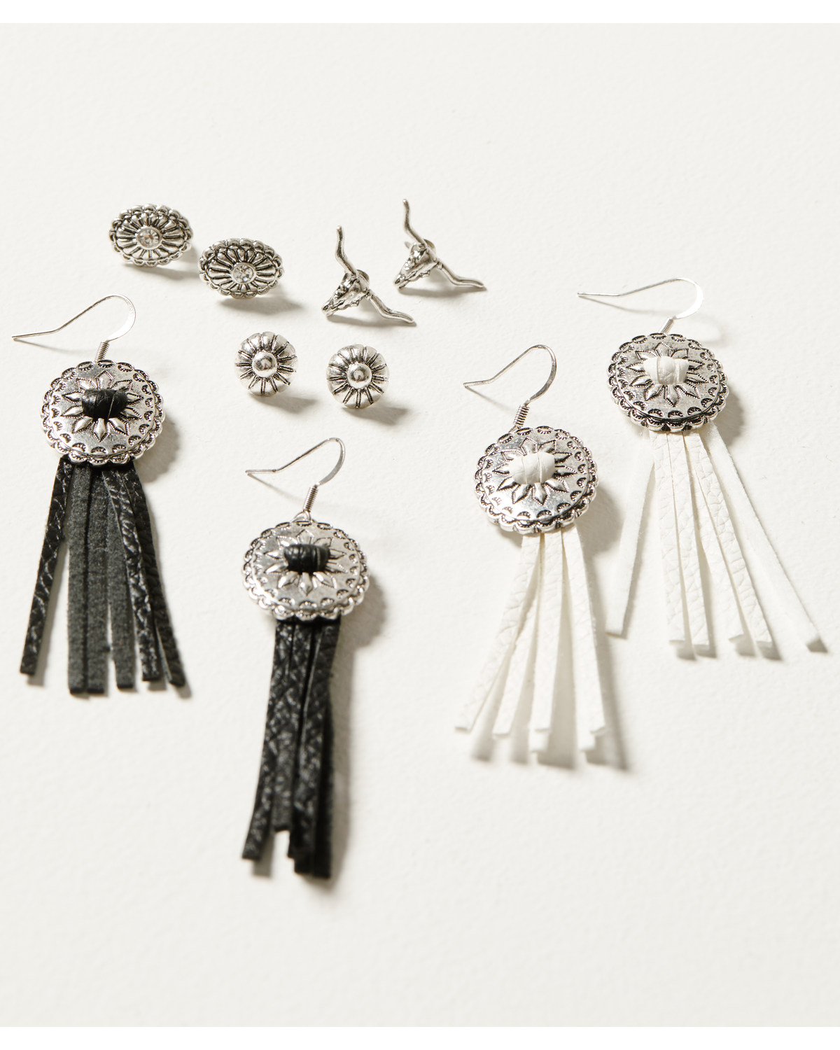 Idyllwind Women's 5-piece Silver Concho & Tassel Decatur Earrings Set