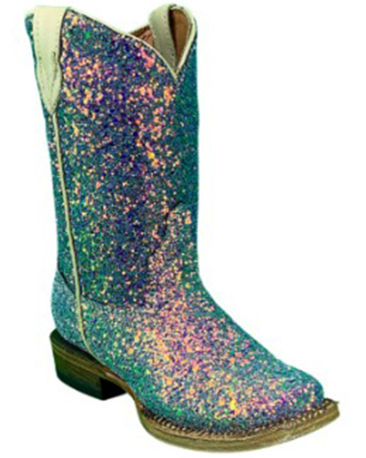 Tanner Mark Girls' Mermaid Western Boots - Broad Square Toe
