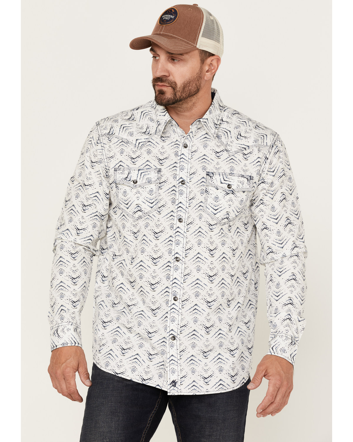 Moonshine Spirit Men's Wings Allover Print Long Sleeve Snap Western Shirt