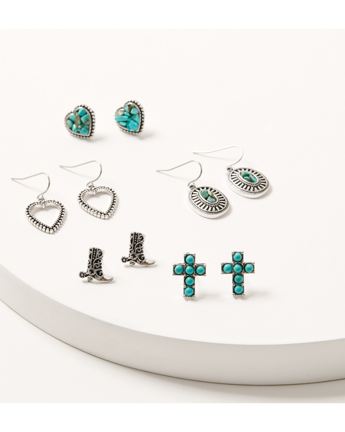 Shyanne Women's Heart And Cross Earring Set - 5 Piece