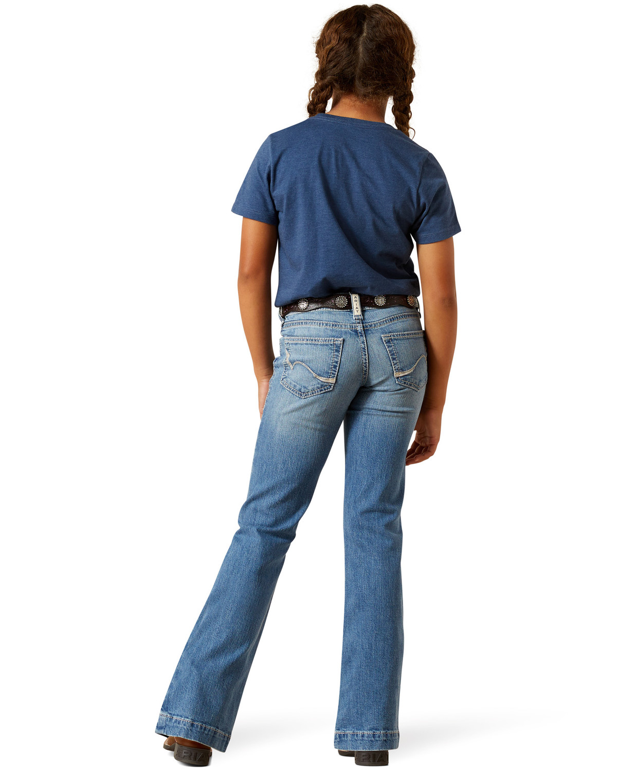 Ariat Girls' Rosalie Light Wash Trouser Stretch Denim Jeans