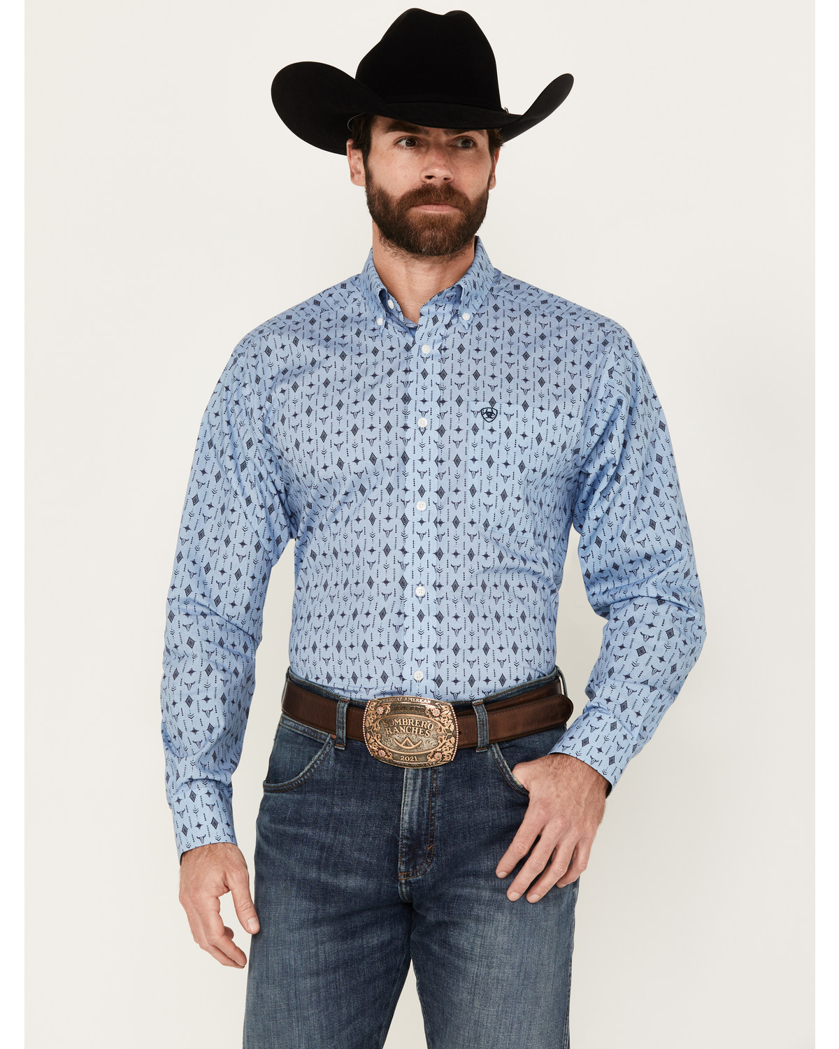 Ariat Men's Kyson Southwestern Print Long Sleeve Button-Down Shirt