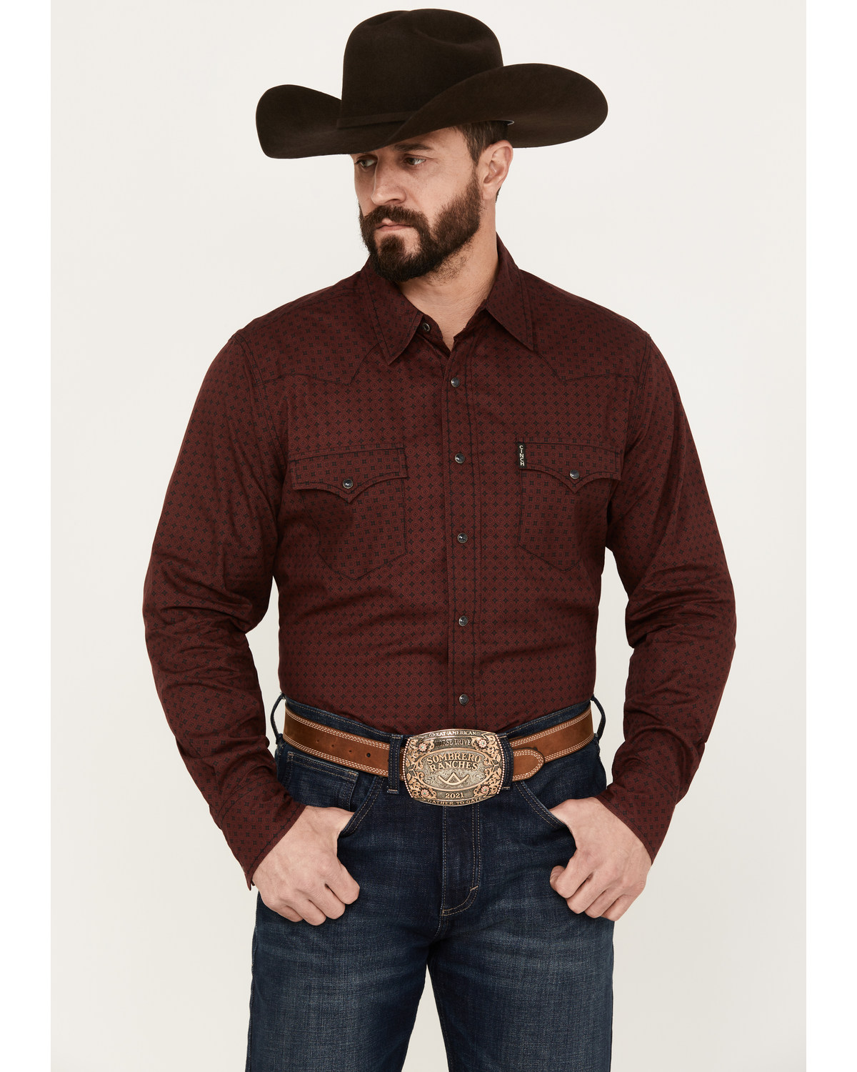 Cinch Men's Geo Print Long Sleeve Western Snap Shirt