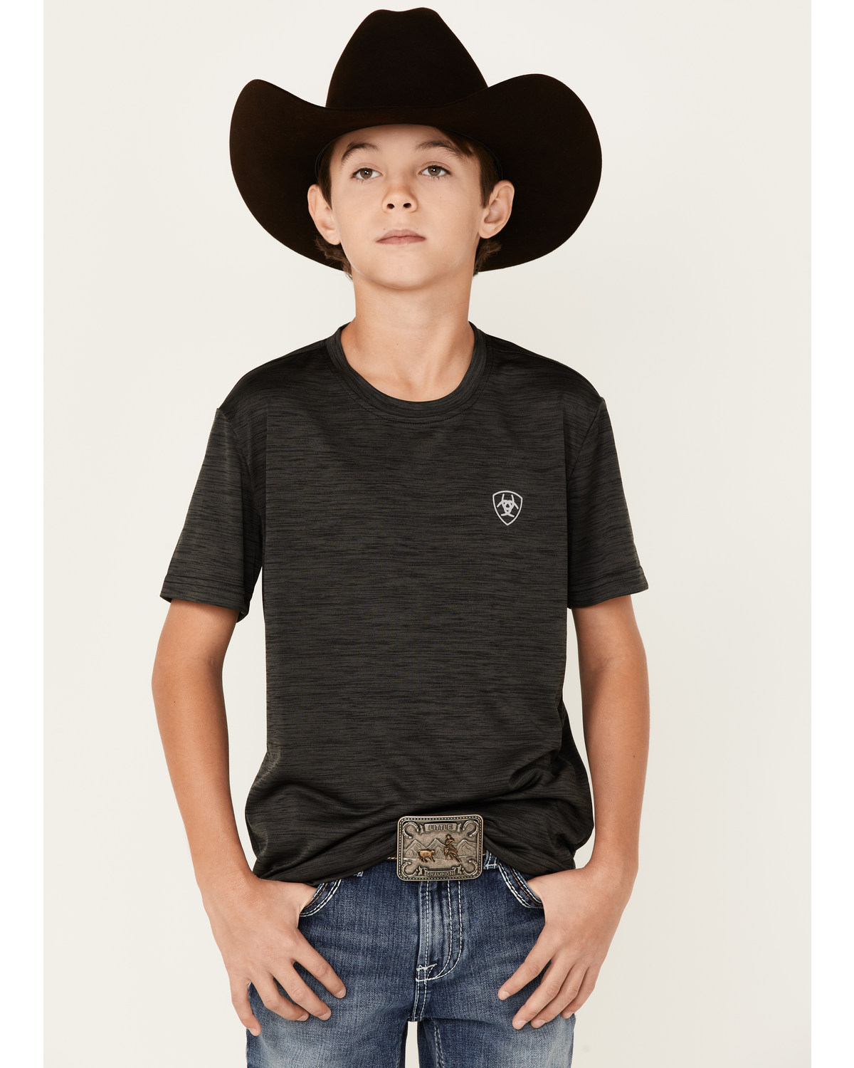 Ariat Boys' Charger Vertical Flag Graphic Short Sleeve T-Shirt