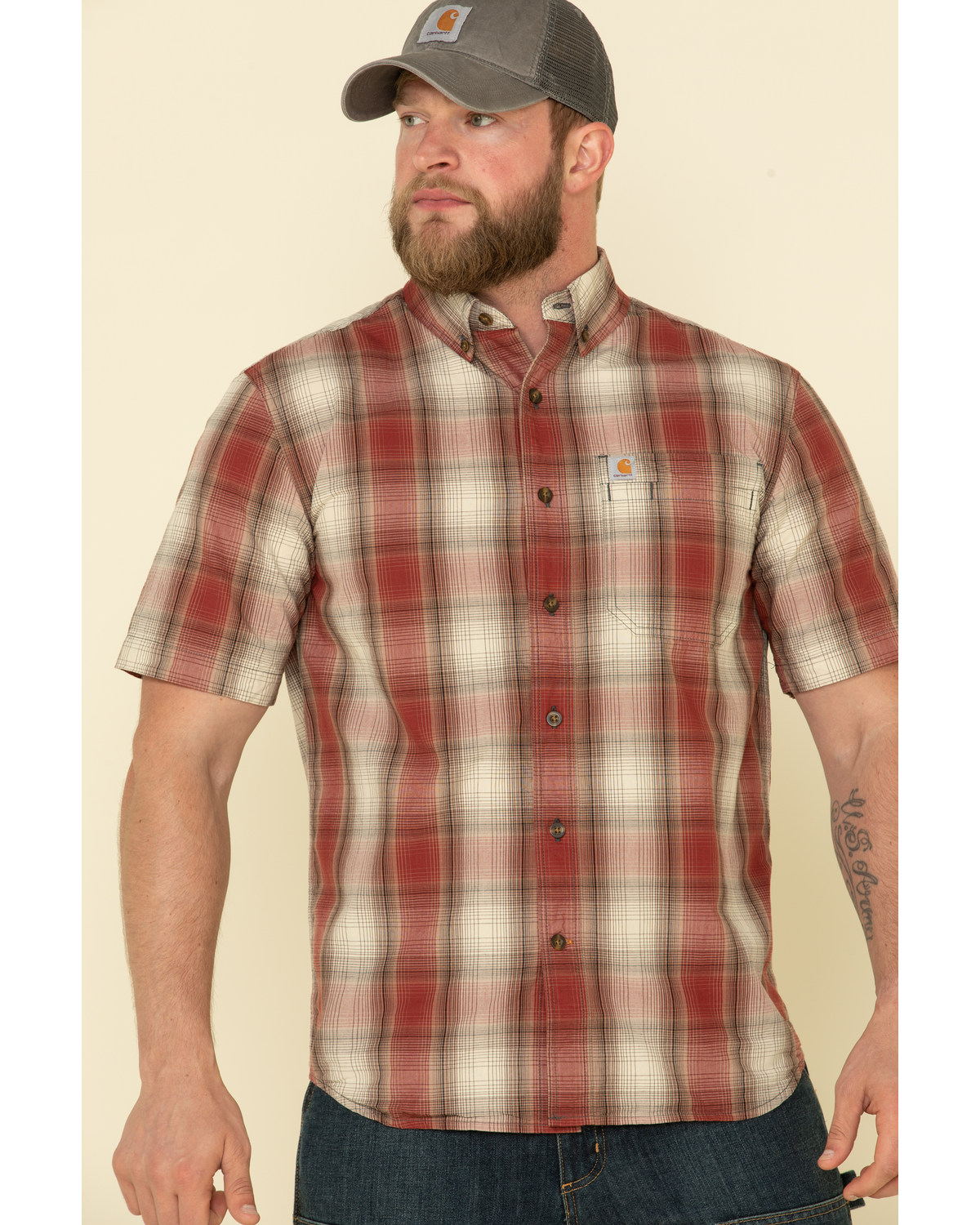 Carhartt short sleeve on sale button up shirts