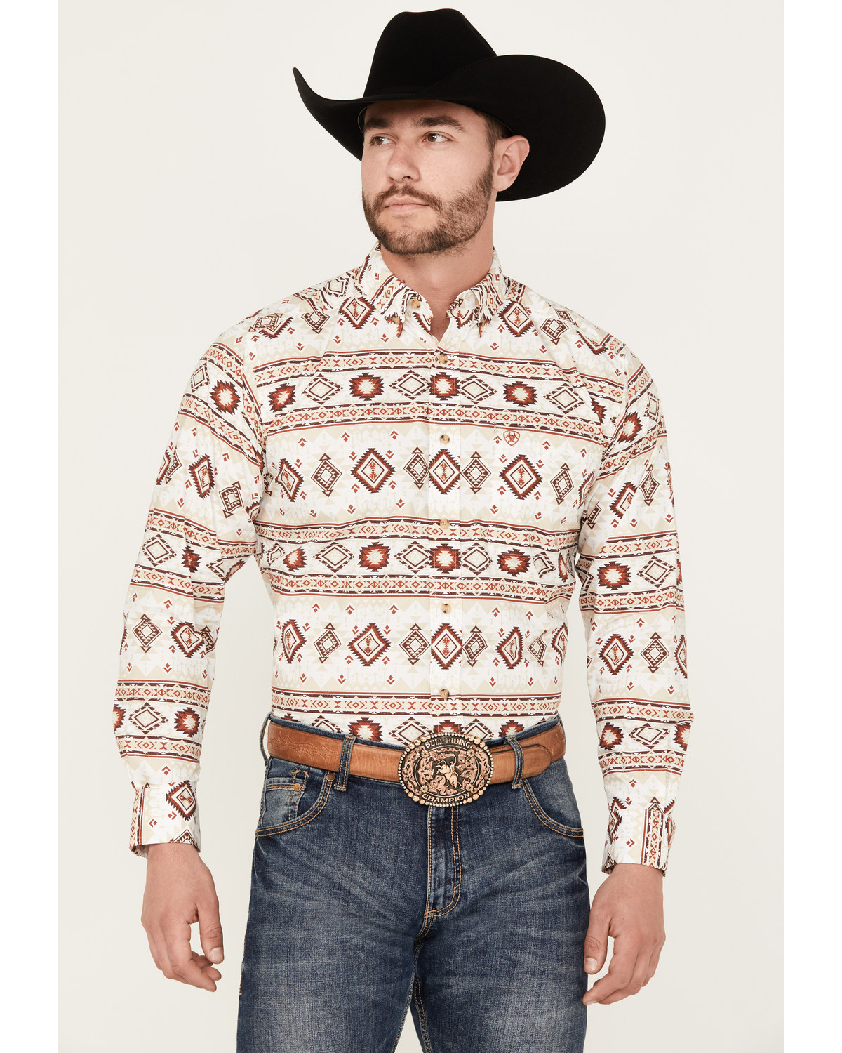 Ariat Men's Shay Southwestern Print Long Sleeve Button-Down Western Shirt