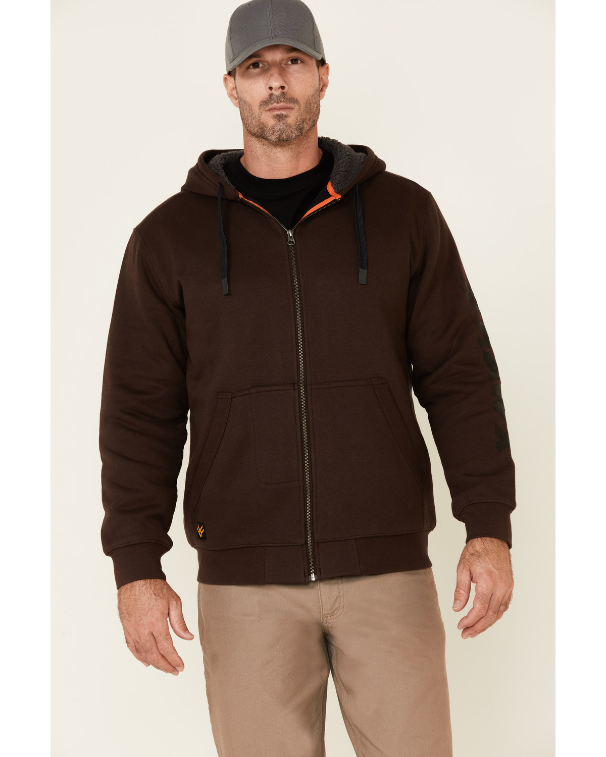 Hawx Men's Brown Martin Insulated Zip-Front Hooded Work Jacket