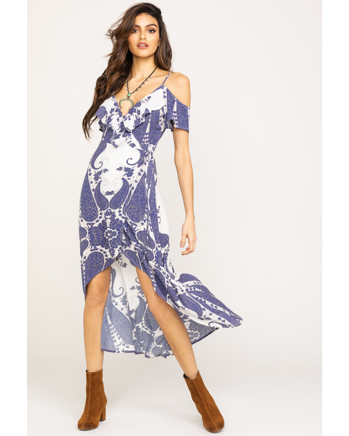 navy cold shoulder maxi dress