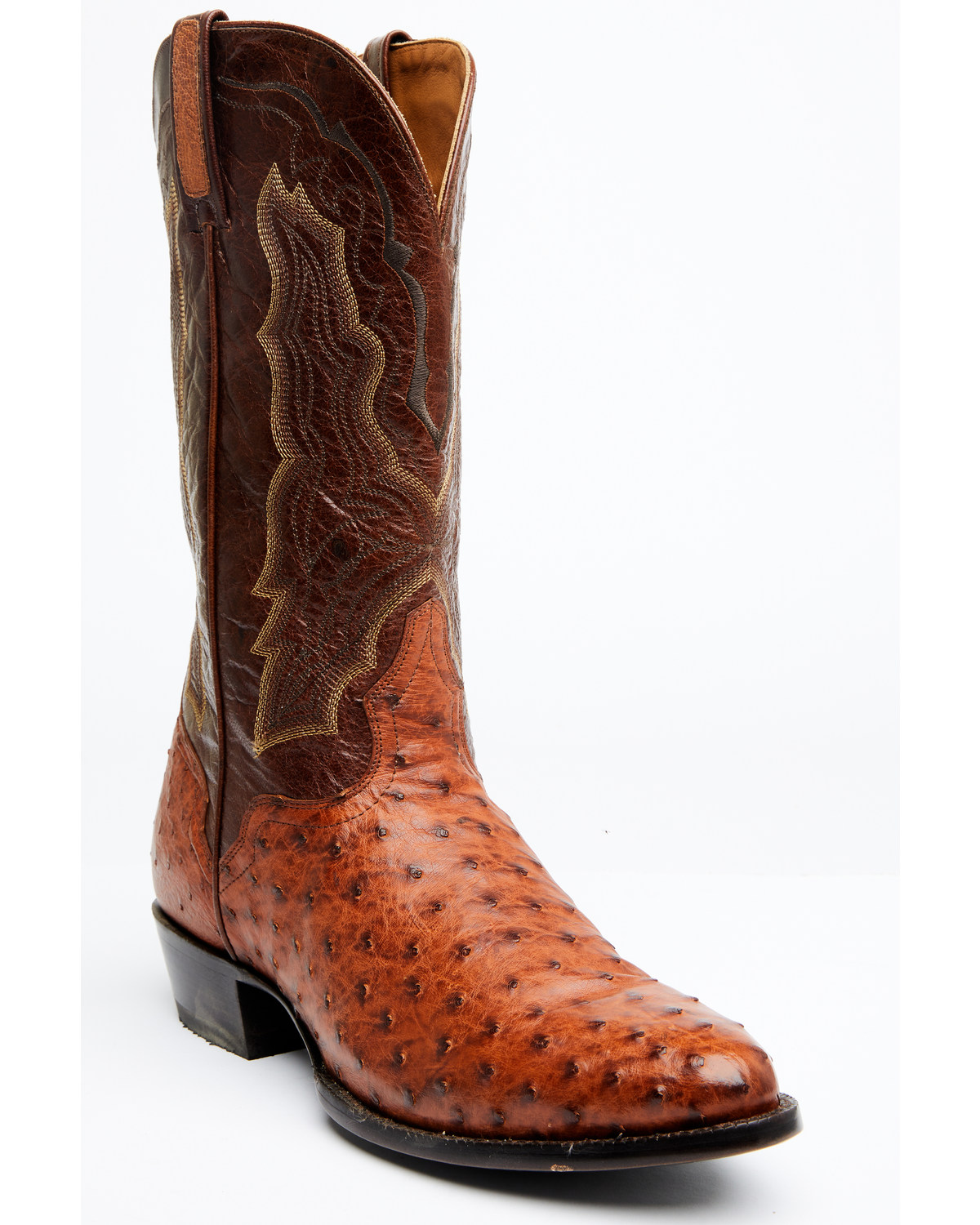 El Dorado Men's Exotic Full-Quill Ostrich Skin Western Boots - Medium Toe