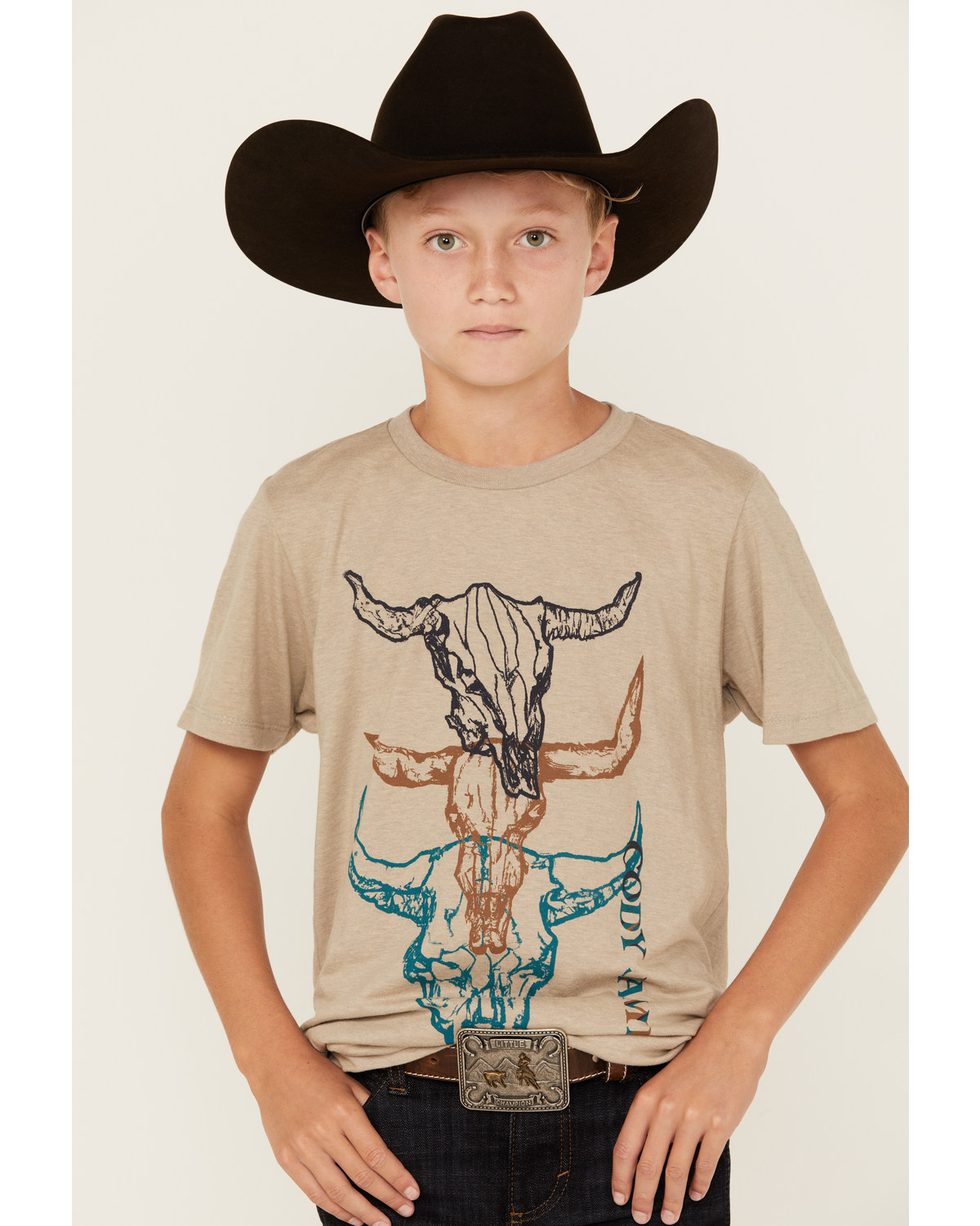 Cody James Boys' Steer Head Short Sleeve Graphic T-Shirt
