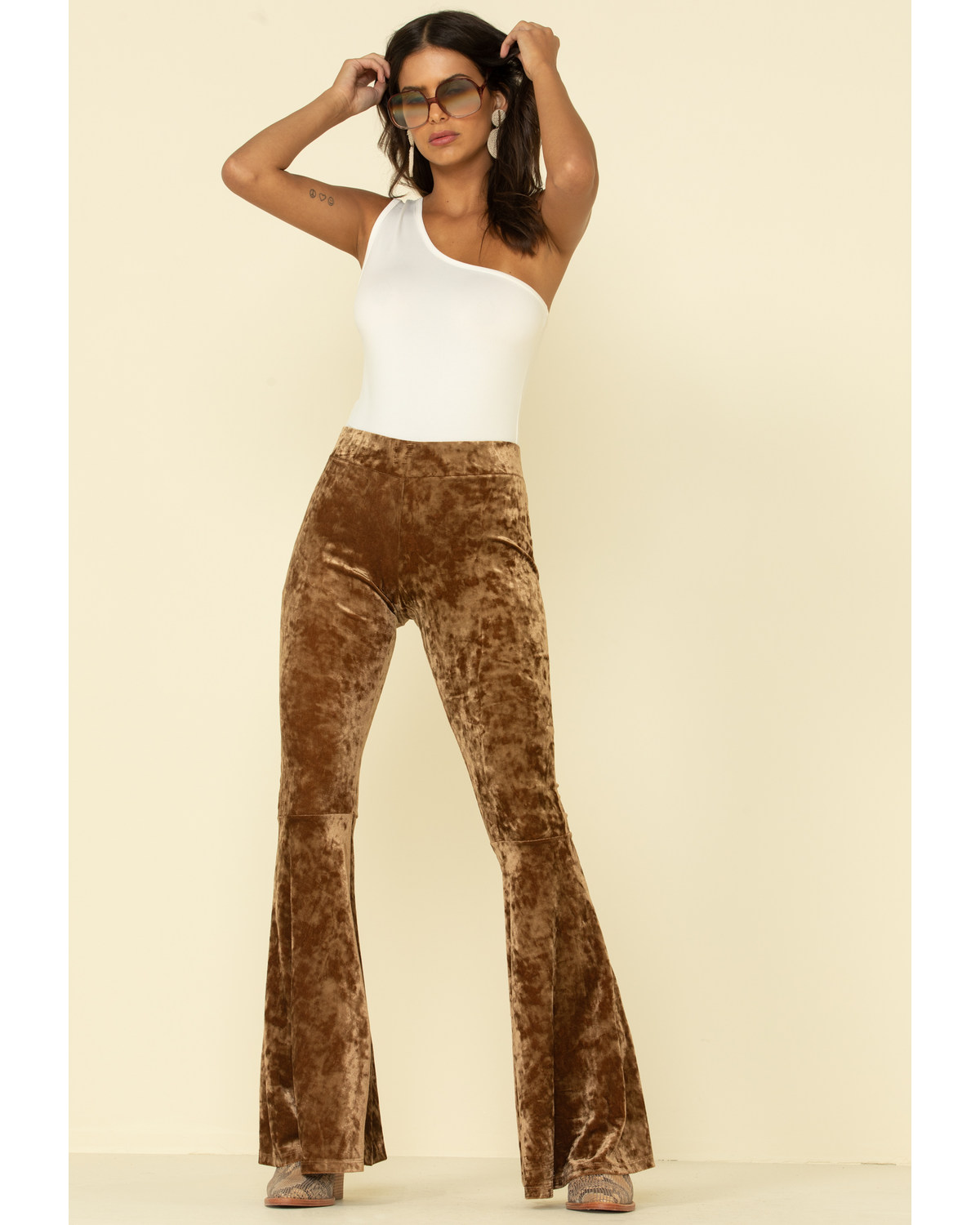 velvet bell bottom pants