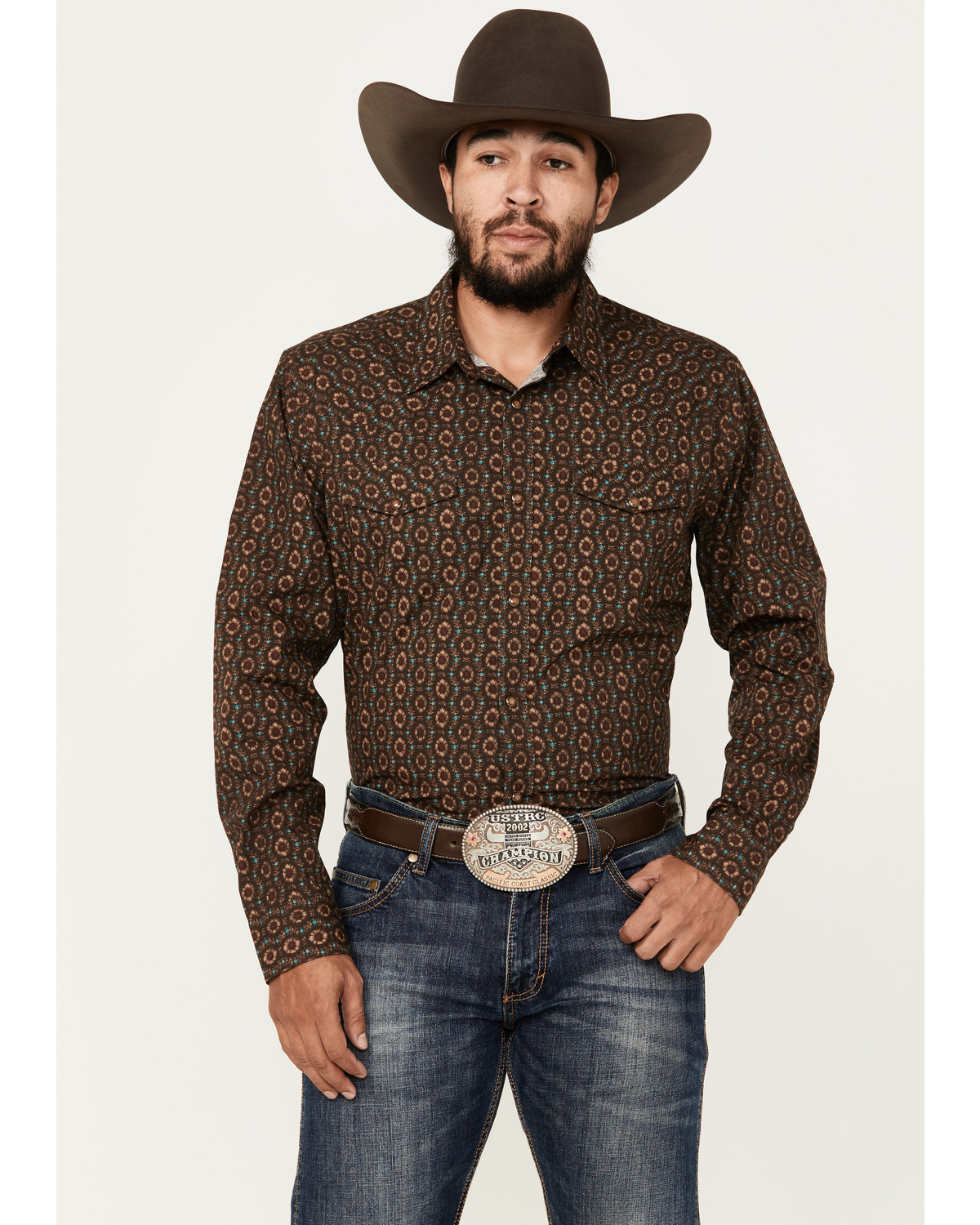 Gibson Trading Co Men's Donovan Medallion Print Long Sleeve Snap Western Shirt