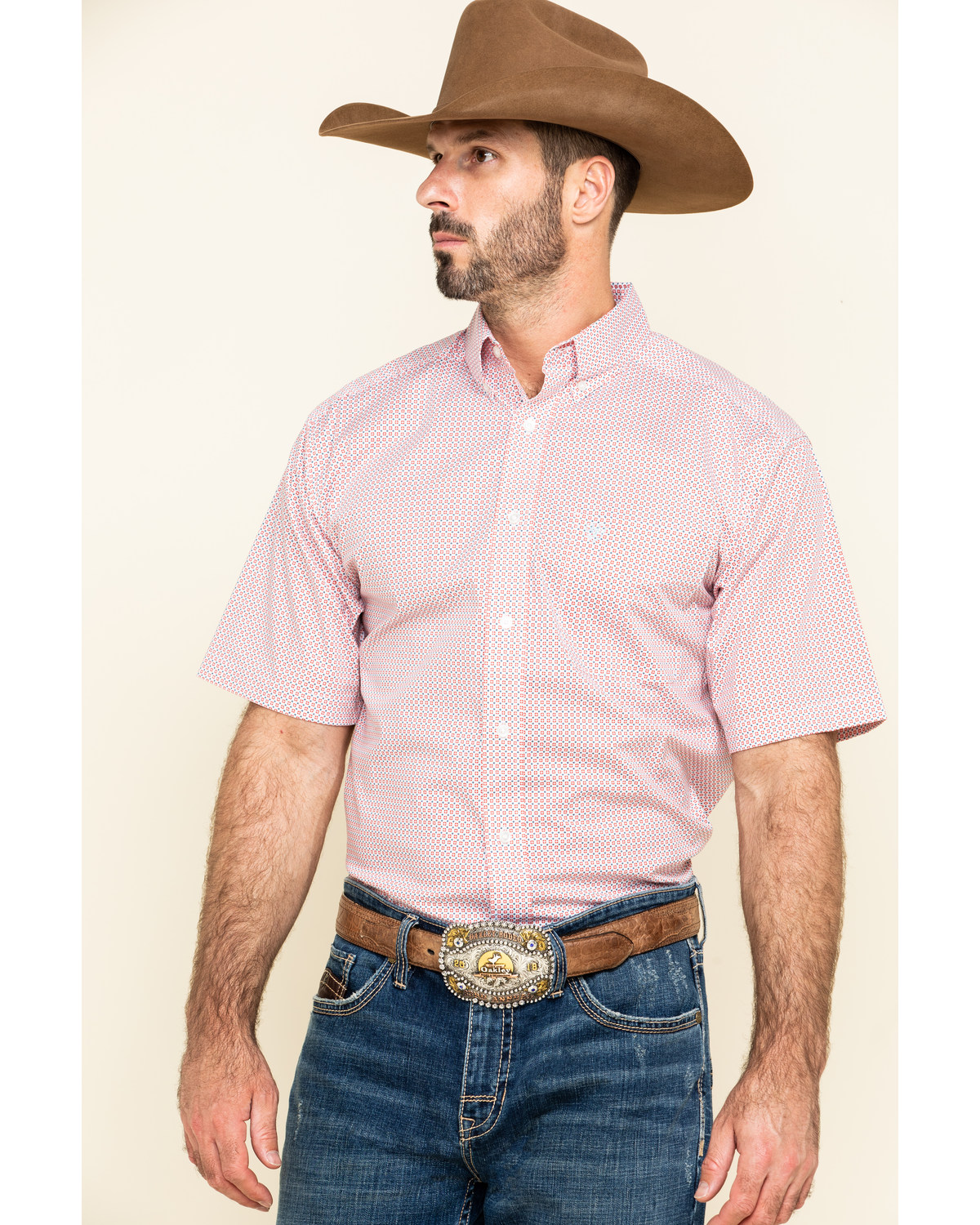 Ariat Men S Nemano Small Geo Print Short Sleeve Western Shirt