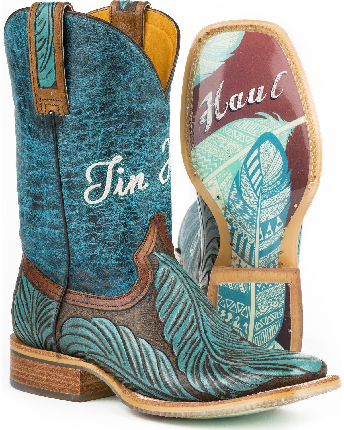 teal western boots