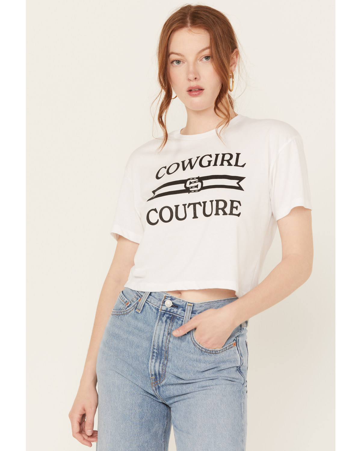 Ali Dee Women's Cowgirl Couture Cropped Graphic Tee