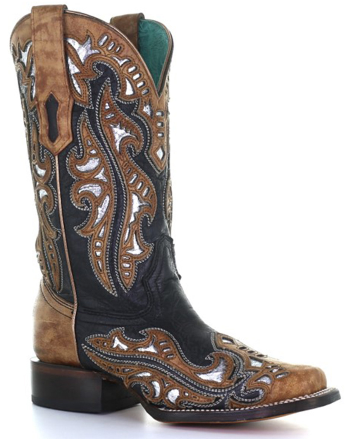 Corral Women's Metallic Inlay Embroidered Tall Western Boots - Square Toe