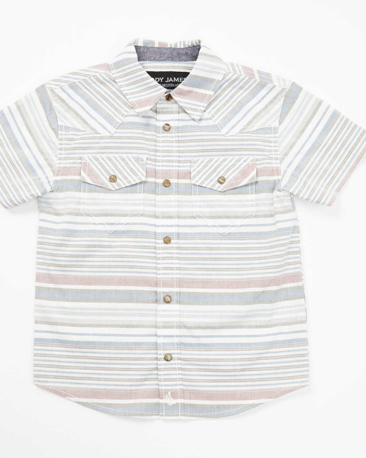 Cody James Toddler Boys' Striped Short Sleeve Snap Western Shirt