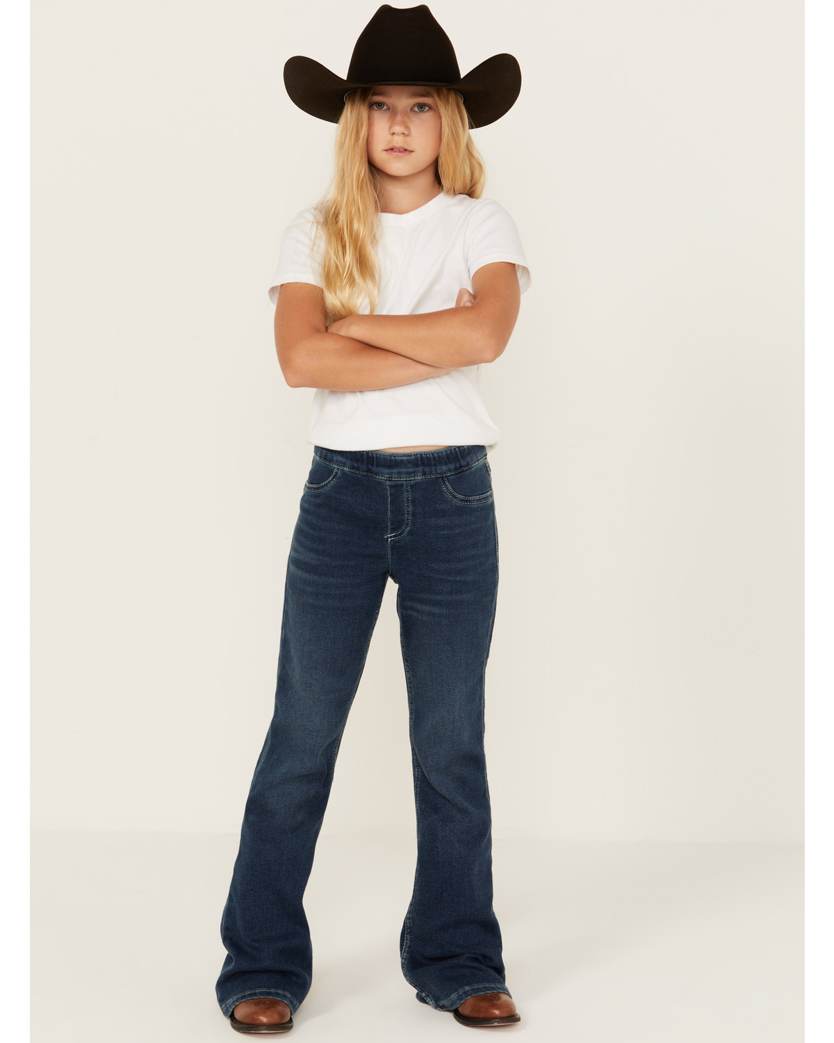Wrangler Girls' Tori Pull-On Flare Stretch Jeans