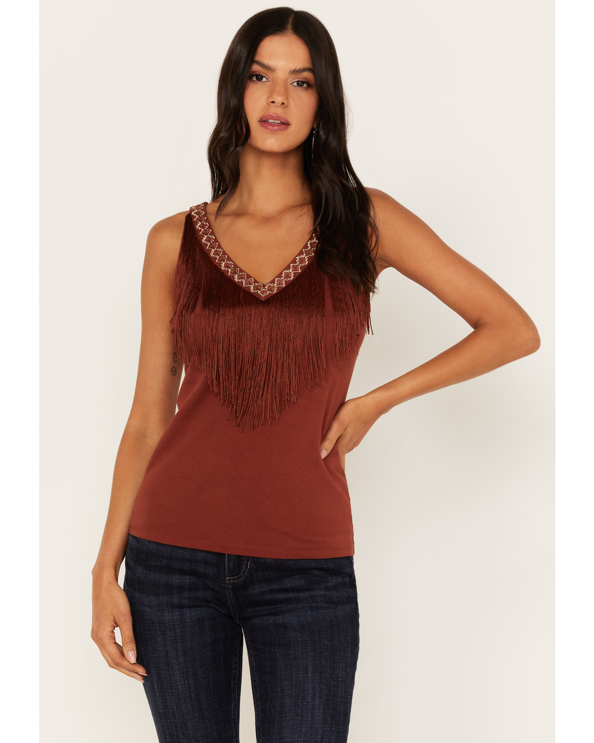 Idyllwind Women's Songstress Embroidered Fringe Tank Top