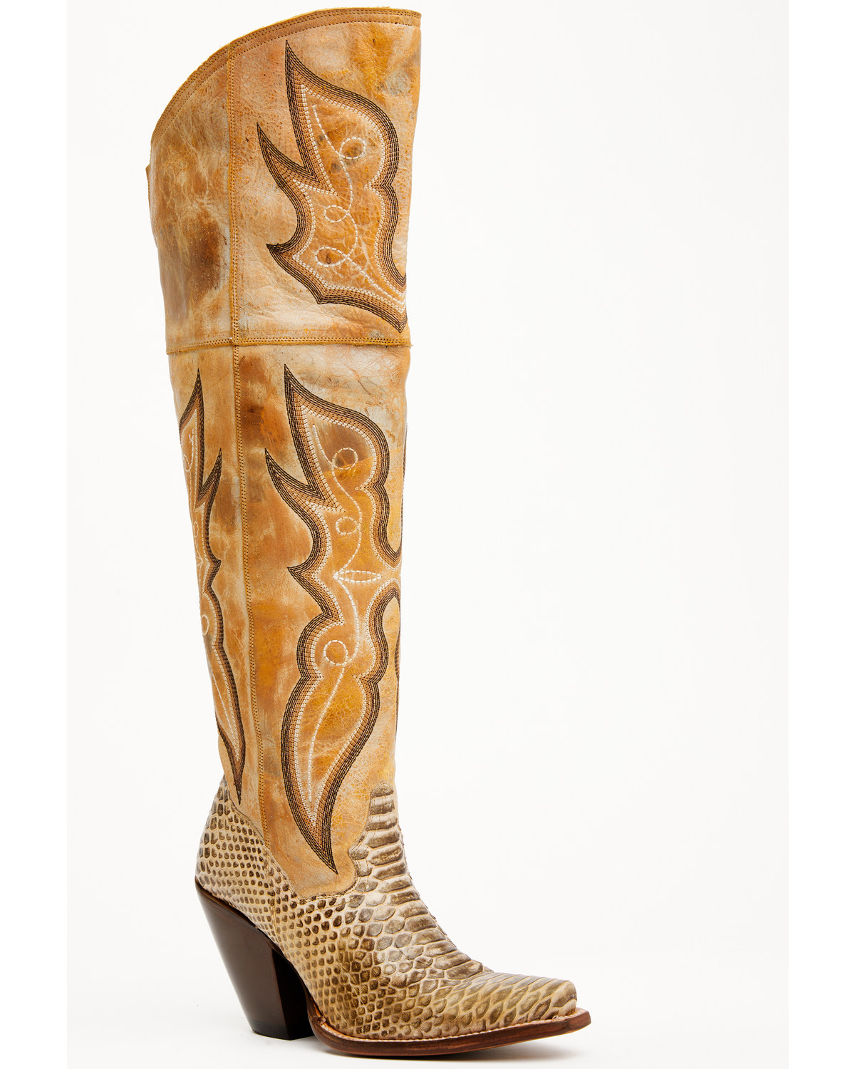 Dan Post Women's 20" Faux Python Aretha Tall Western Boots - Snip Toe