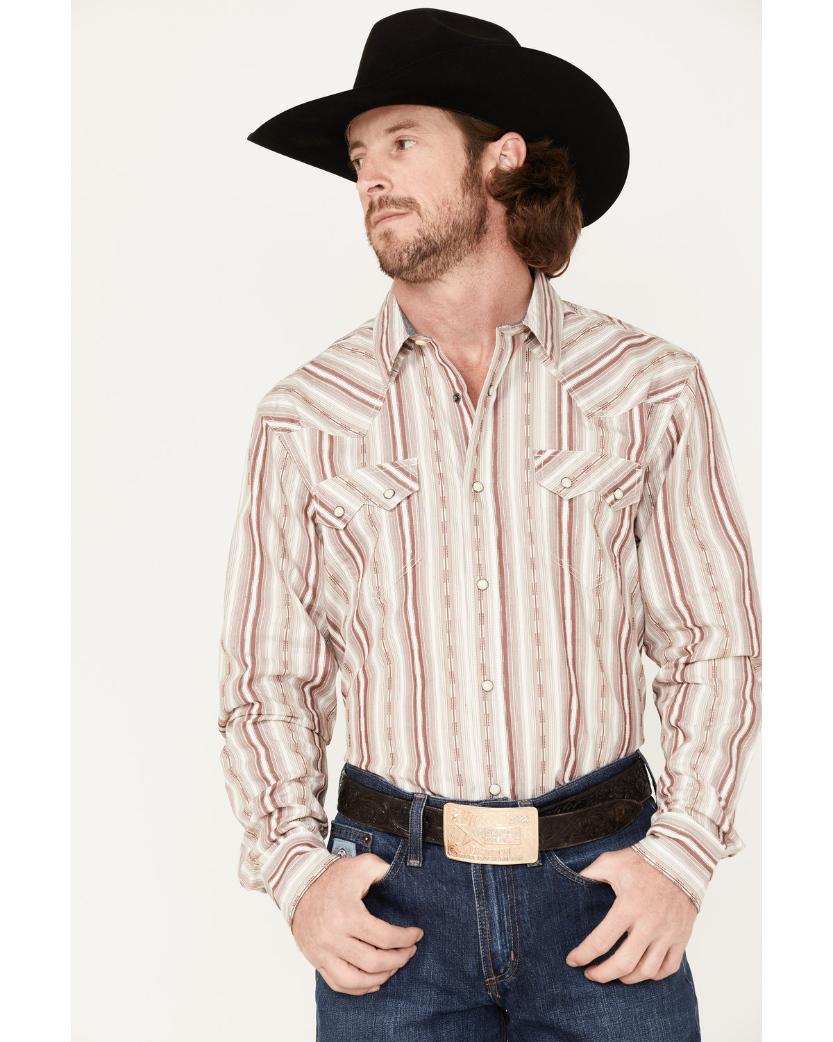 Cody James Men's Alpina Striped Long Sleeve Snap Western Shirt