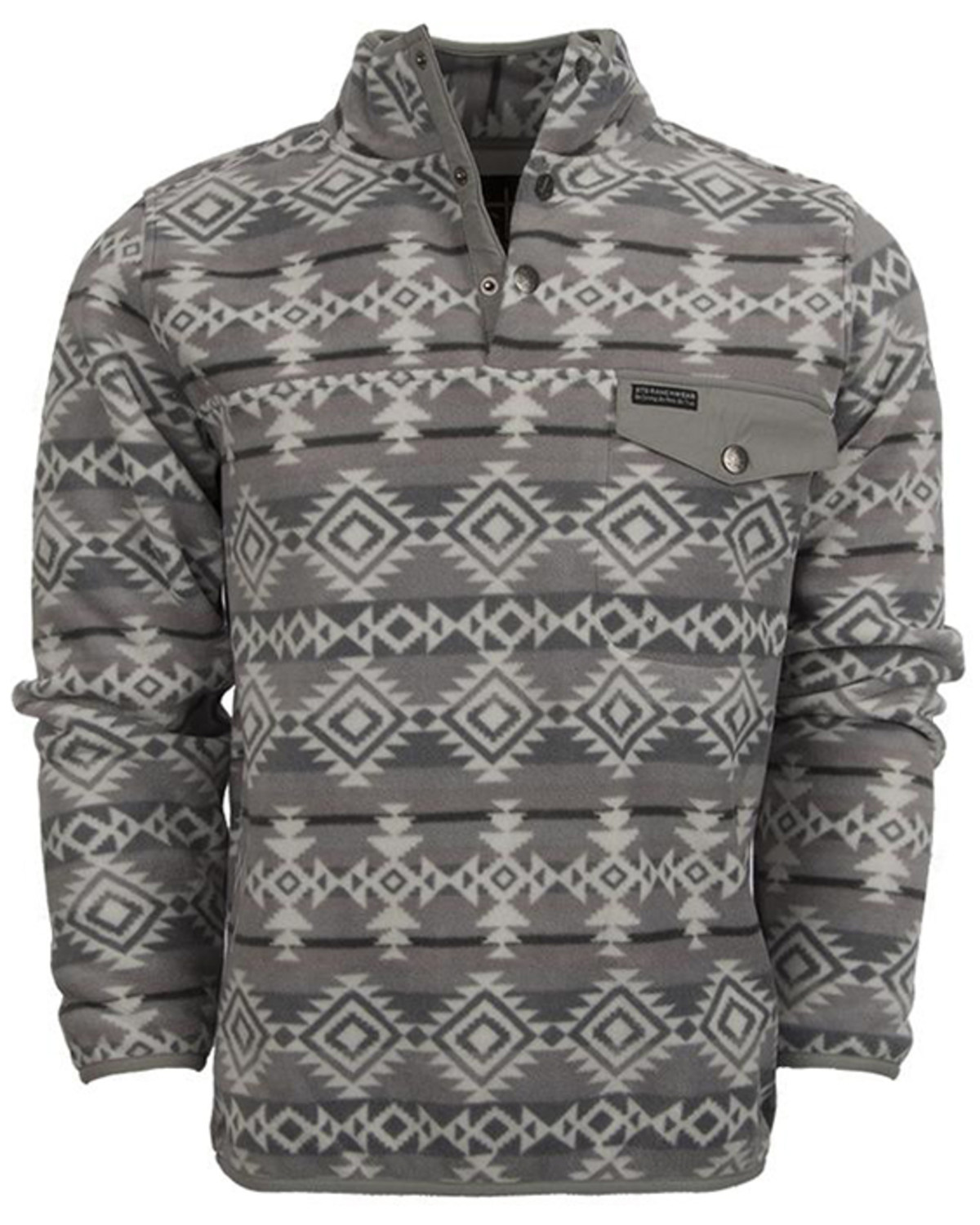 Sts ranchwear men's grey unisex aztec fleece sweatshirt
