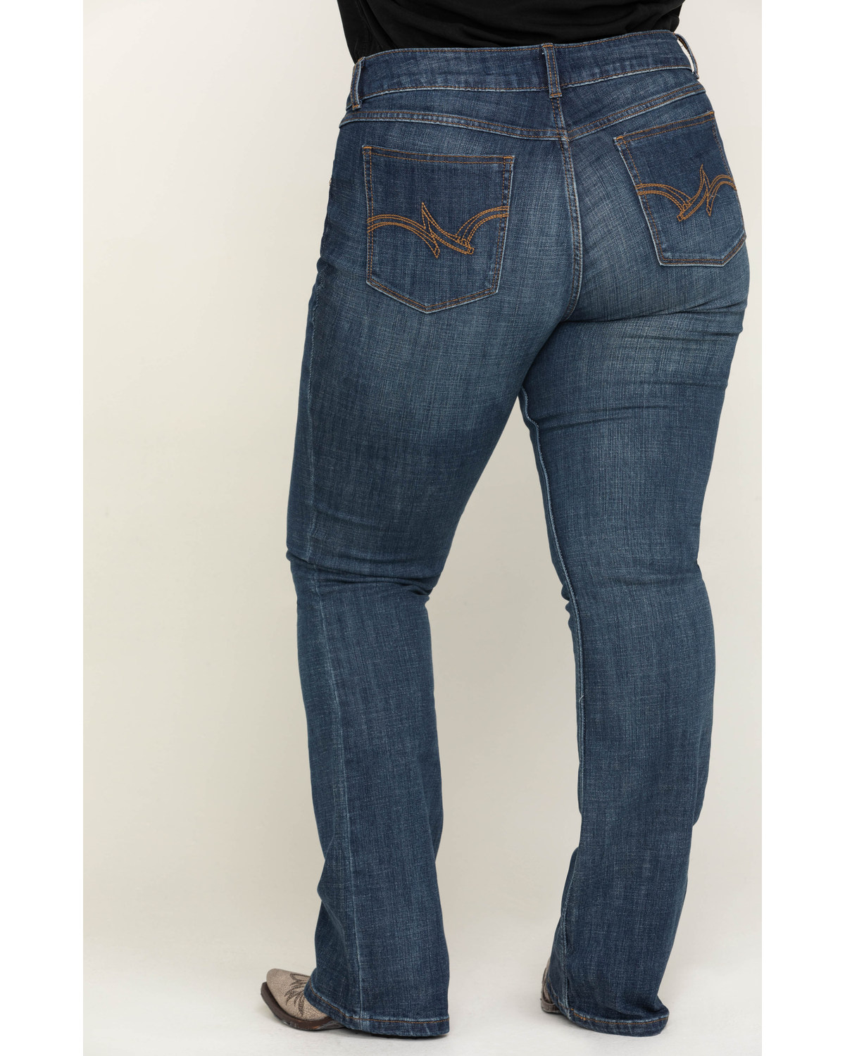 Wrangler Women S Medium Blue Mid Rise Bootcut Jeans Plus Boot Barn