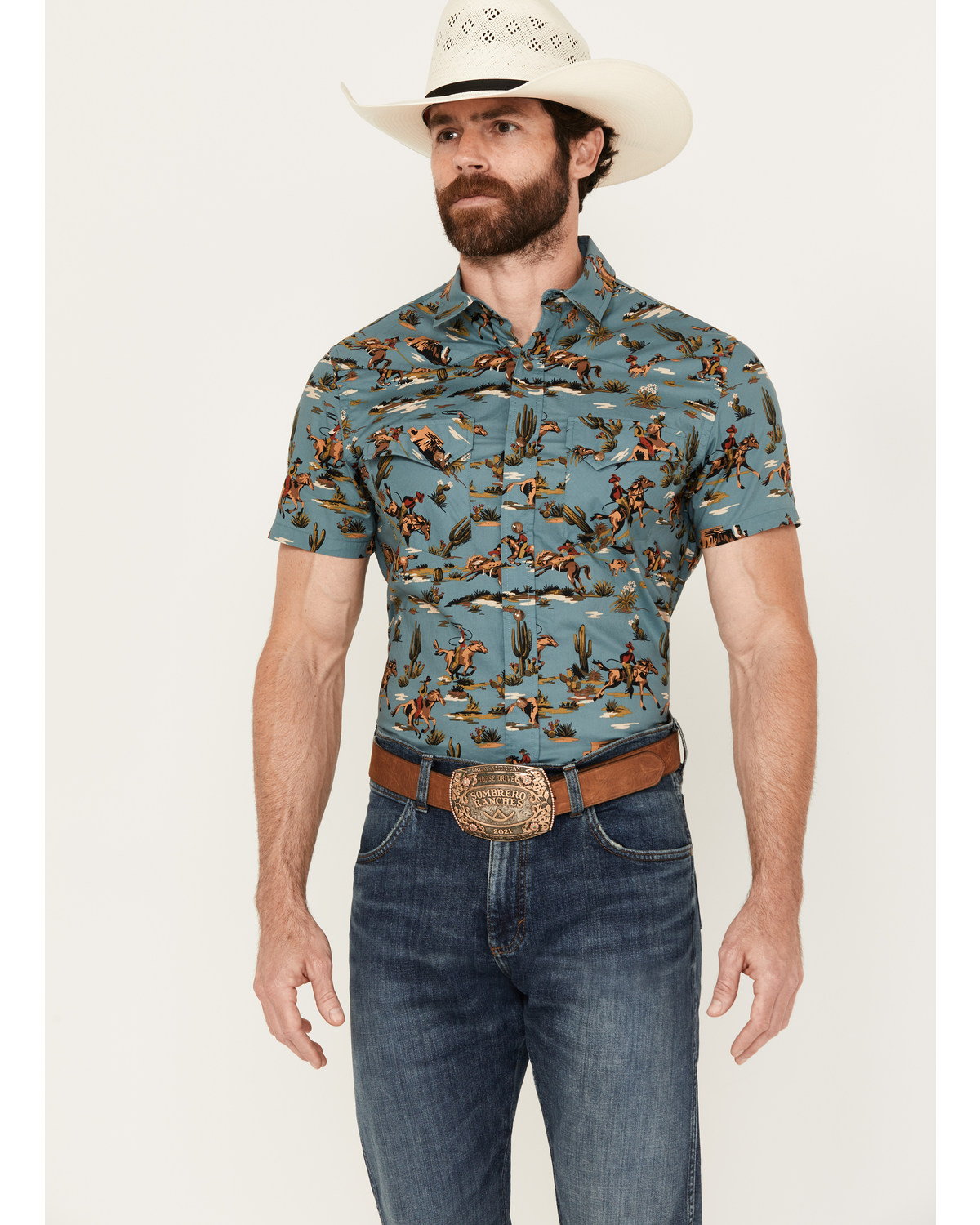 Pendleton Men's Laramie Desert Short Sleeve Snap Western Shirt