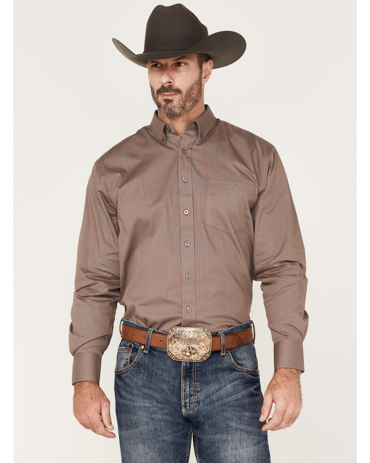 Resistol Men's Raddix Stripe Button Down Western Shirt
