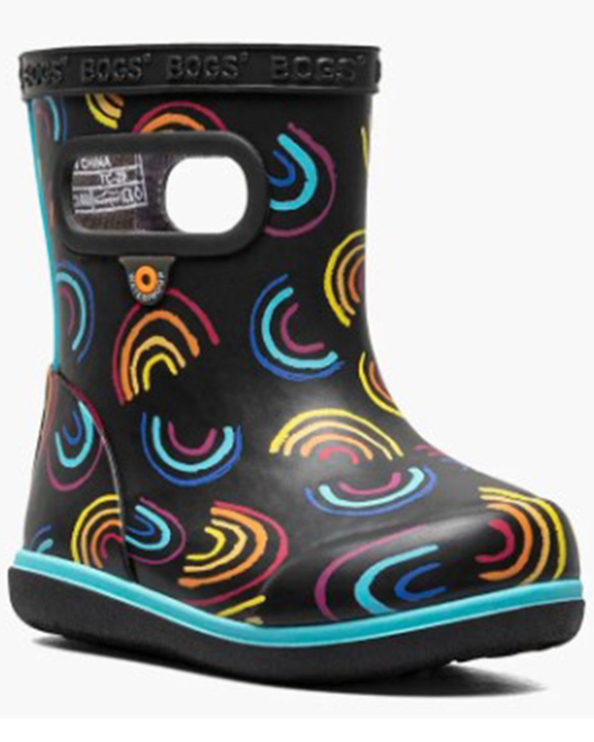 Bogs Little Girls' Skipper II Wild Rainbows Rain Boots - Round Toe