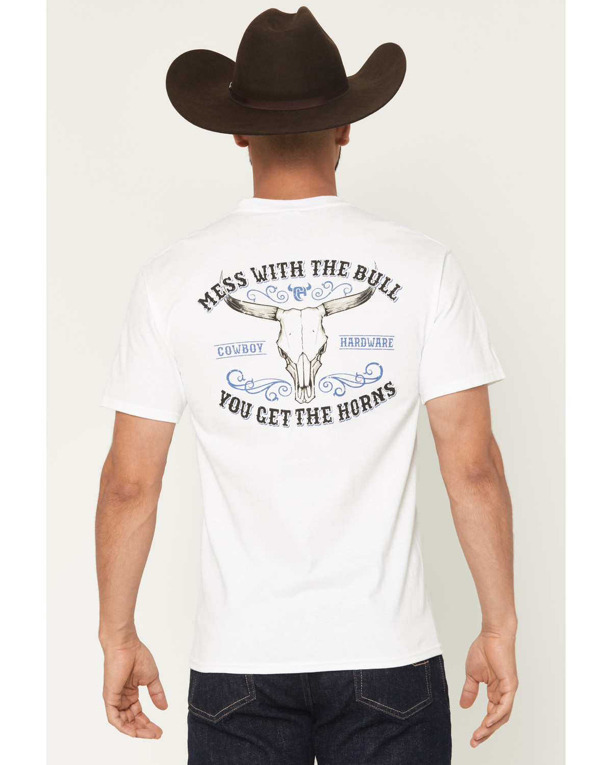 Cowboy Hardware Men's Mess With The Bull Short Sleeve Graphic T-Shirt