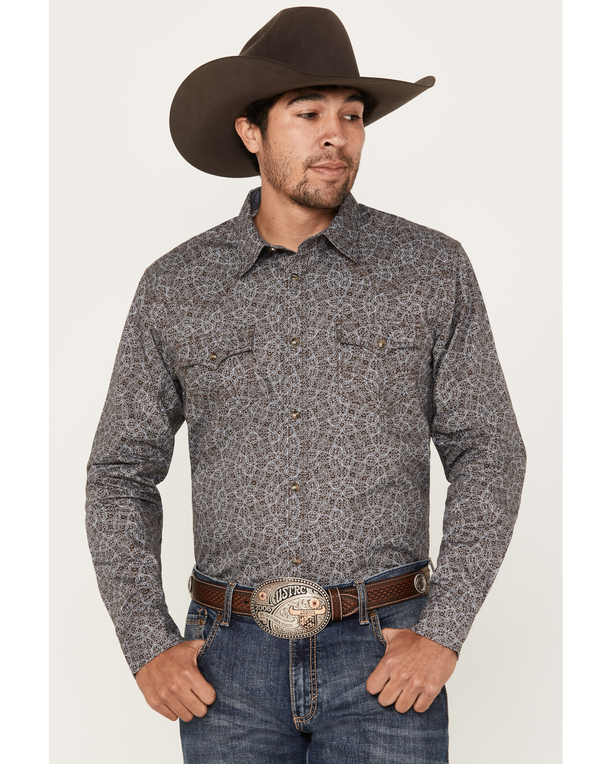 Cody James Men's Down Range Medallion Print Long Sleeve Western Snap Shirt